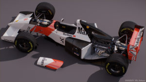 MP4/8 with engine and suspension